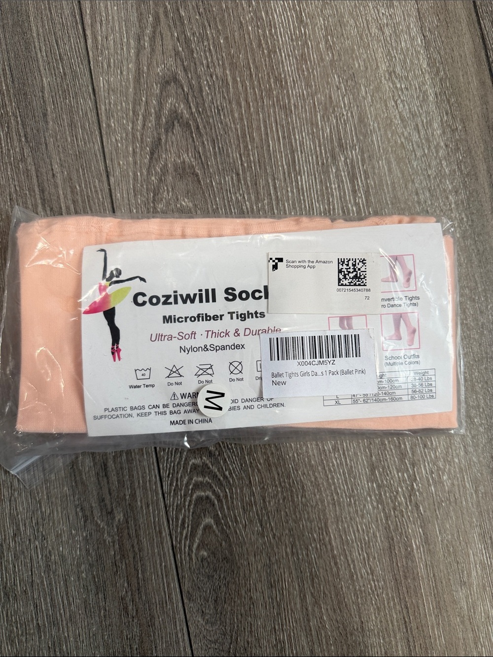 Coziwill Ballet Pink Microfiber Tights for Kids